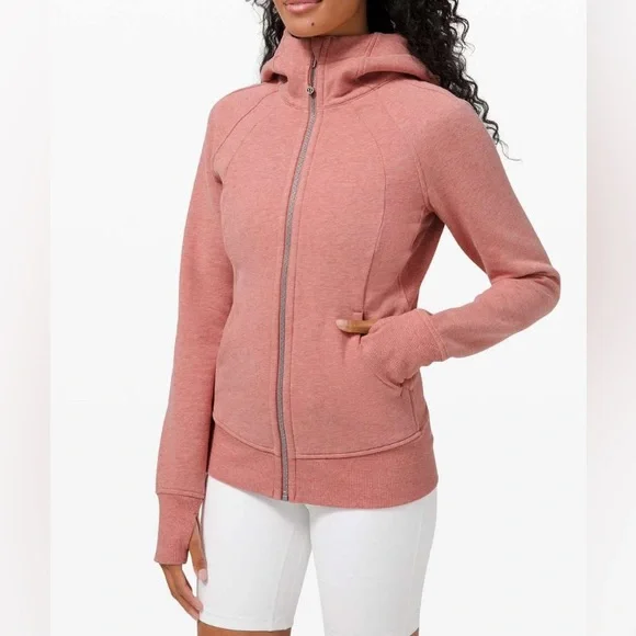 Lululemon Scuba Hoodie *Light Cotton Fleece- Heathered Brier Rose/ Size 8 - Picture 1 of 9